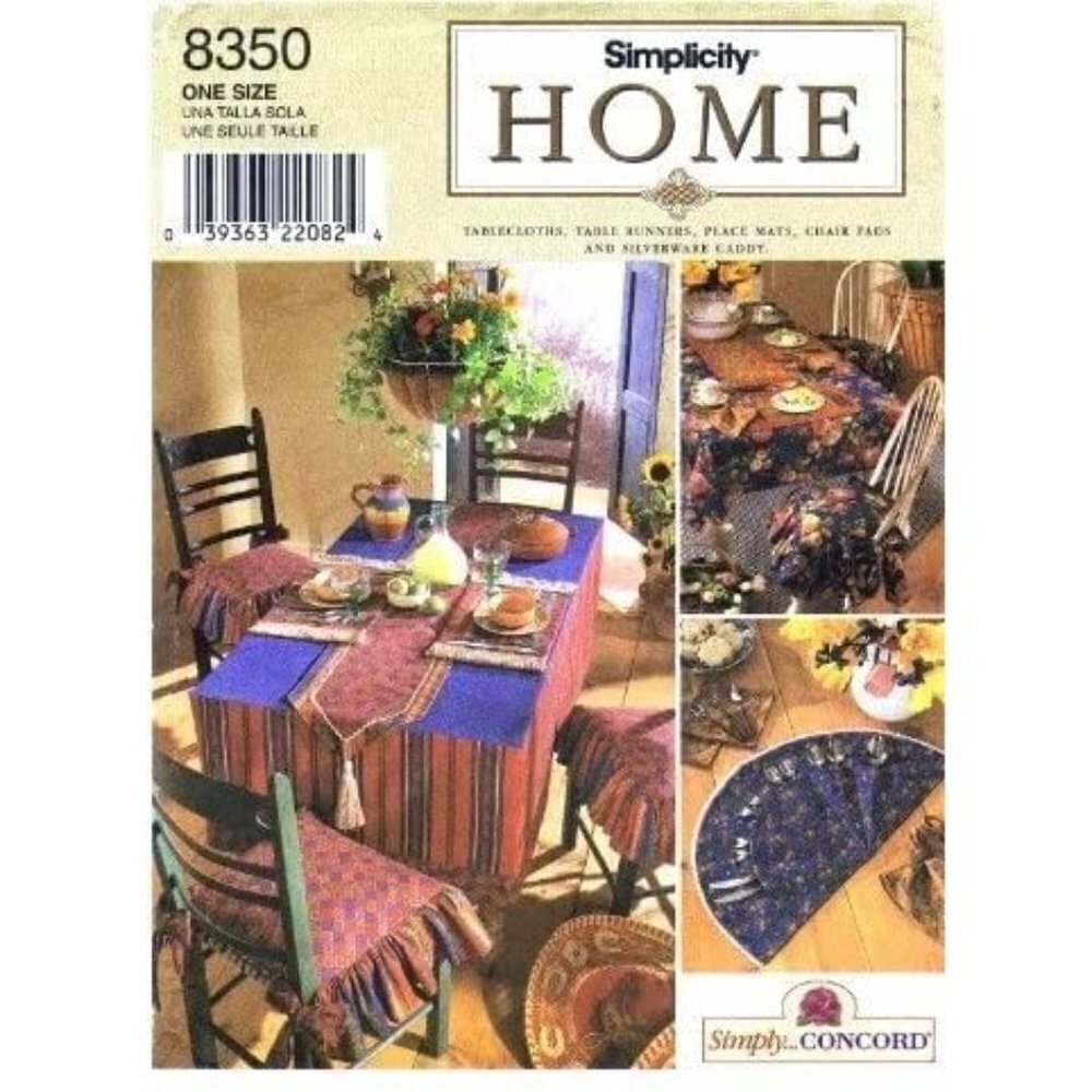Simplicity Sewing Pattern 8350‎ Table Accessories Kitchen Dining